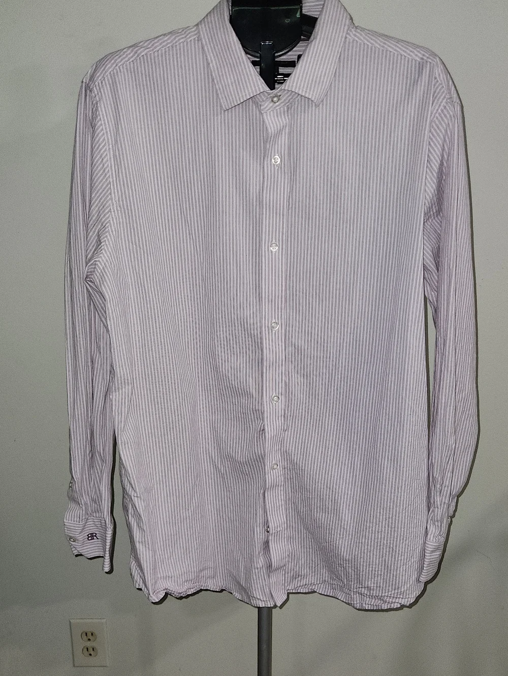 Banana Republic Lavender-White Pin Stripe Dress Shirt. XXL.